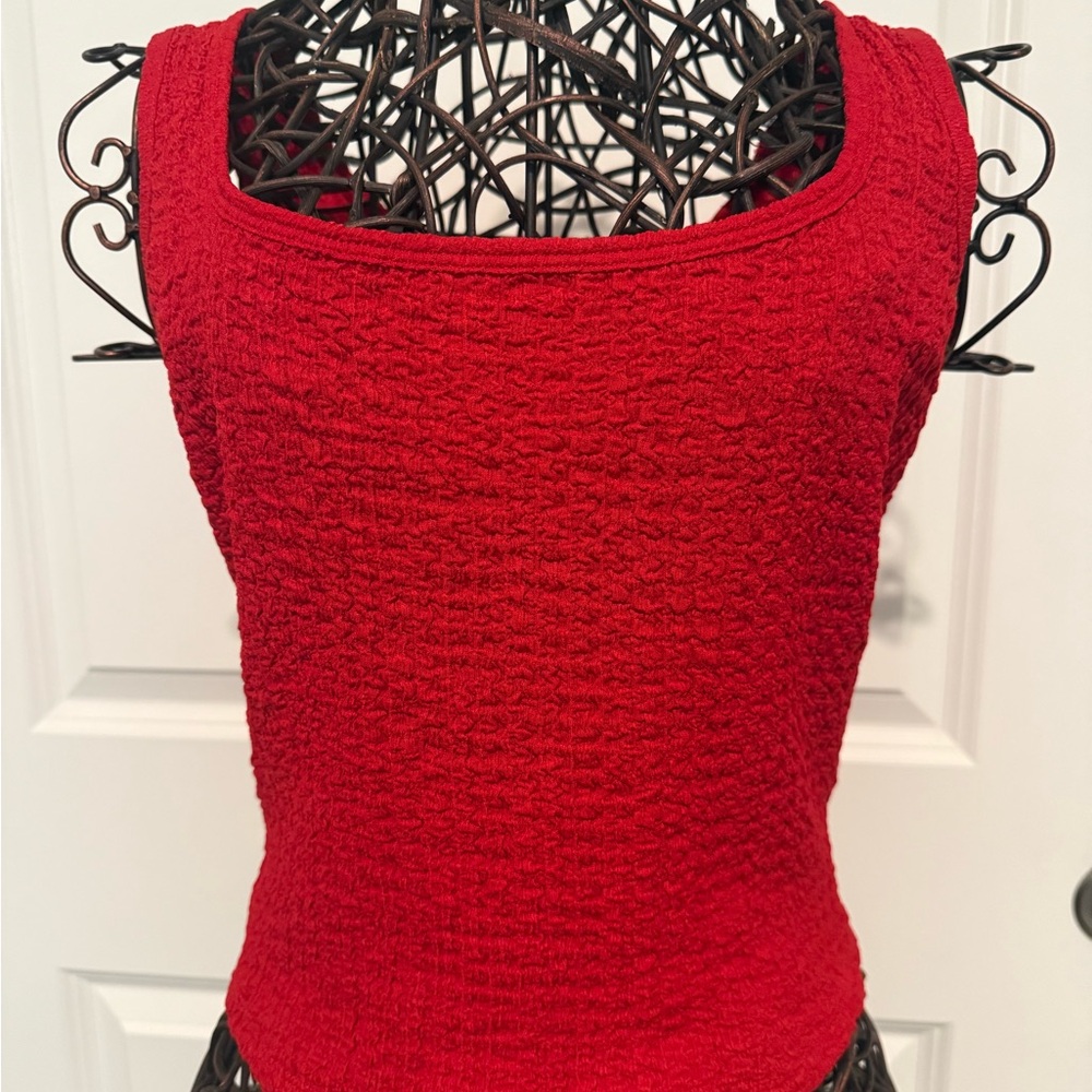 Old Navy Red Textured Tank Top